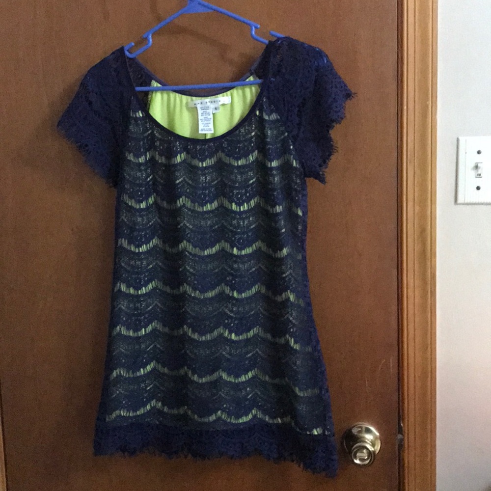 Navy lace top